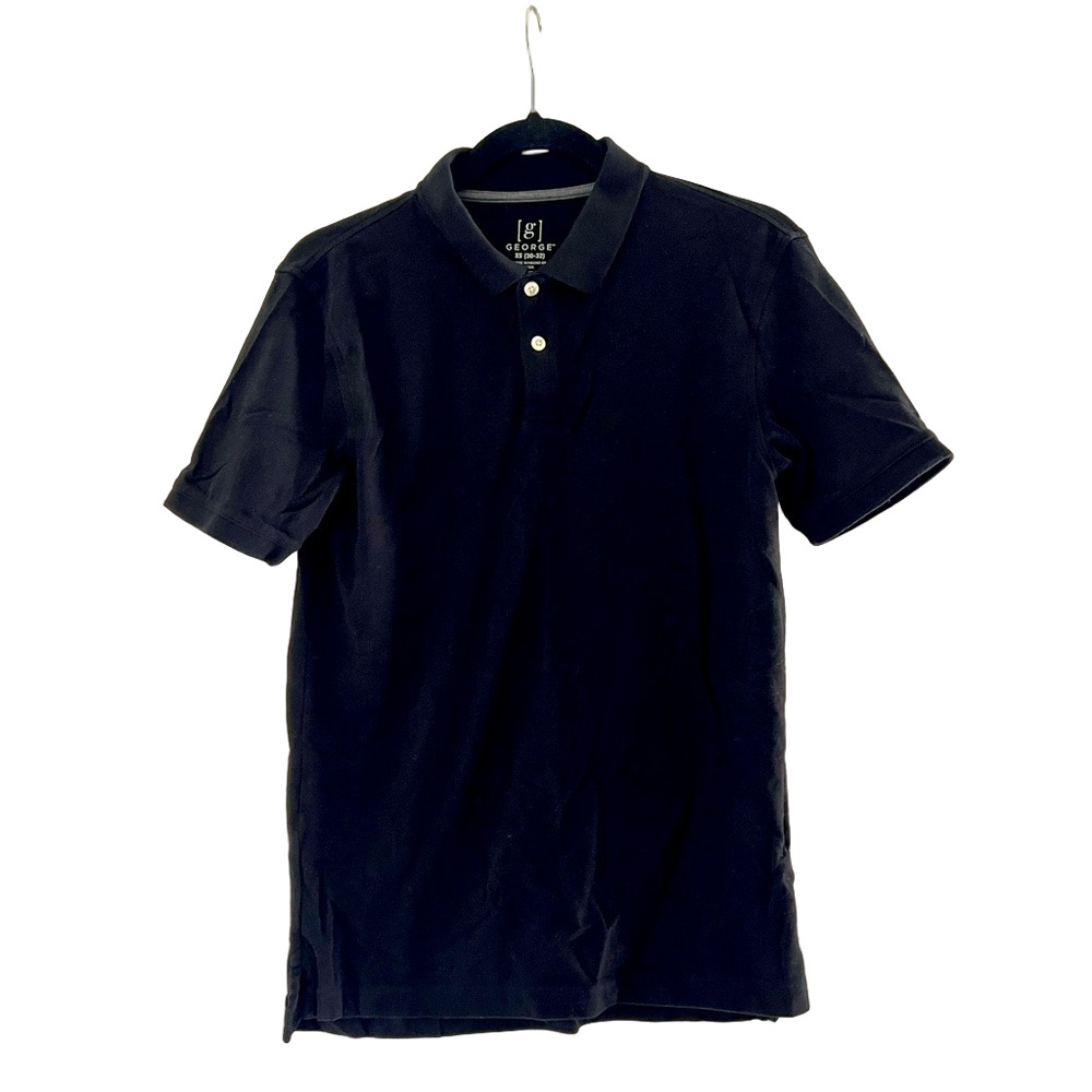 George Men's Performance Black Polo Shirt Short Sleeve Size Large